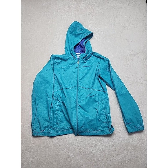 Columbia Youth Switchback III Rain Jacket Waterproof - Teal/purple Large (14-16) - Picture 1 of 7